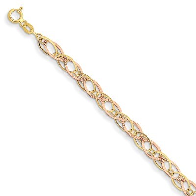 Oval Link Bracelet 7.25 Inch 14k Two-Tone Gold SF1843-7.25, MPN: SF1843-7.25, 883957319841