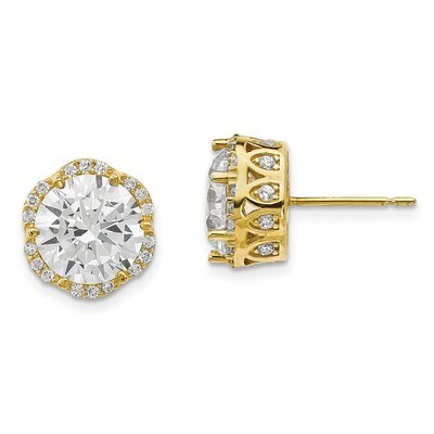 CZ Post Earrings 10k Polished Gold 10YC386, MPN: 10YC386, 883957781037