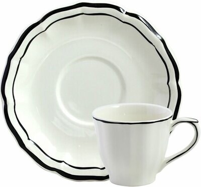 Gien Filet Midnight Us Tea Cups &amp; Saucers 18292PTU49, MPN: 18292PTU49, 840769056234