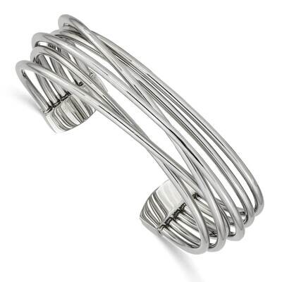 Twisted 18.00mm Cuff Bangle Stainless Steel Polished SRB2569, MPN: SRB2569, 191101864711