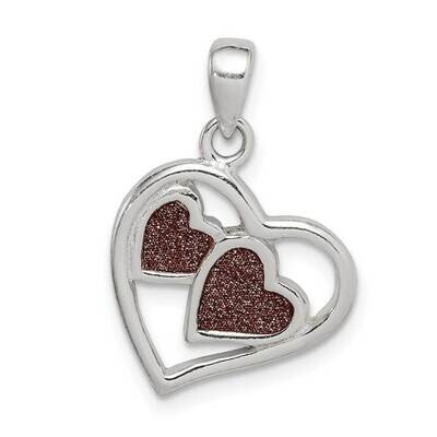 Glitter Infused Heart Pendant Sterling Silver QC9472, MPN: QC9472, 886774022352