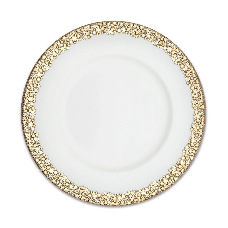 Caskata Ellington Shimmer Simple Rimmed Dinner Plate Gold Platinum DINL-115S, MPN: DINL-115S, 81732…