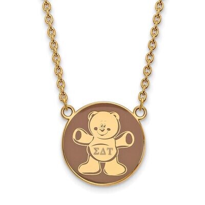 Sigma Delta Tau Small Enameled Pendant with 18 Inch Chain Gold-plated Silver GP043SDT-18, MPN: GP04…