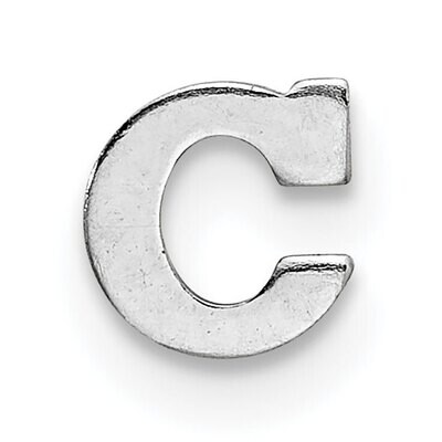 Die Struck Letter C 14k White Gold WG2220C, MPN: WG2220C,