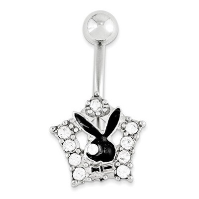 Playboy Enamel Bunny in Star Belly Ring PBB142