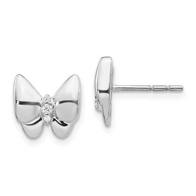Butterfly Earrings 14k White Gold Diamond EM3797-005-WA, MPN: EM3797-005-WA, 883957256443