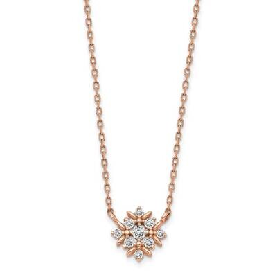 Fancy CZ Diamond with 1 inch Extender Necklace 14k Rose Gold SF2778-15, MPN: SF2778-15, 883957935263