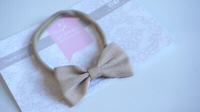 BEIGE Bow baby headband Set Nude Baby Nylon Headband Small Bows Baby Bows Newborn headbands Nylon H…
