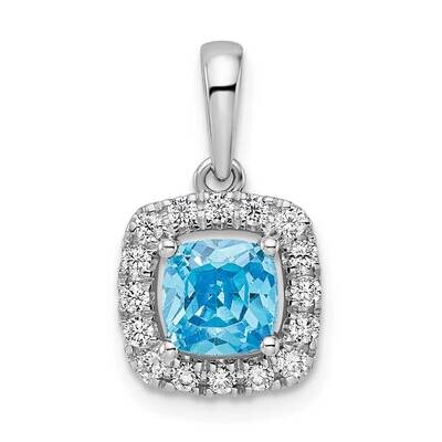 Aquamarine Halo Pendant 14k White Gold Lab Grown Diamond PM9037-AQ-028-WLG, MPN: PM9037-AQ-028-WLG,…