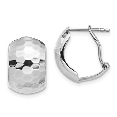 Leslie&#39;s Textured Omega Back Earrings 14k Polished White Gold HB-LE1775W, MPN: LE1775W, 191101734540