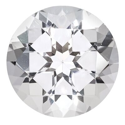 Topaz White 9mm Round Star Gemstone TP-0900-RDF-WH, MPN: TP-0900-RDF-WH,