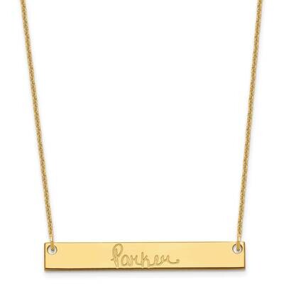 Polished Signature Bar Necklace 14k Gold Medium XNA1274Y, MPN: XNA1274Y,