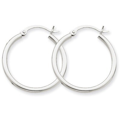 Lightweight Hoop Earrings 14k White Gold T827L, MPN: T827L, 883957286389