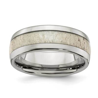 Antler Inlay 8mm Band Stainless Steel Polished SR664-10, MPN: SR664, 191101875236