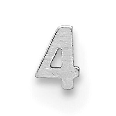 Die Struck Number 4 14k White Gold WG2183, MPN: WG2183,