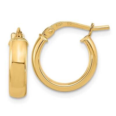 3.7mm Hoop Earrings 14k Gold Polished TF1966, MPN: TF1966, 191101785863