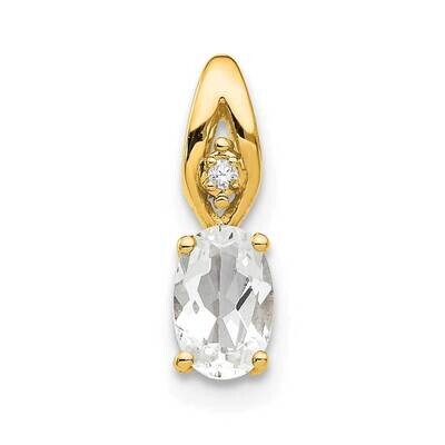 White Topaz Diamond Pendant 14k Gold XBS601, MPN: XBS601,