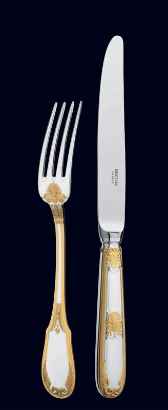 Ercuis Empire Fish Serving Fork Gold on Sterling Silver F637490-47, MPN: F637490-47, 3660656818533