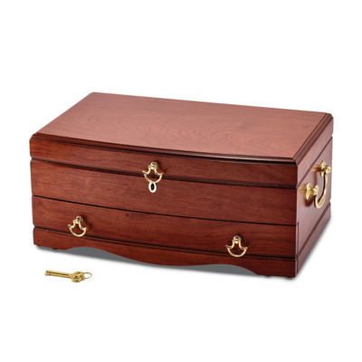 Cherry Matte Finish Bubinga Veneer 1-drawer Jewelry Chest by Jere, MPN: JJB845, 191101878428