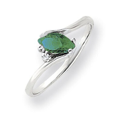 Emerald Diamond Ring 14k white Gold 7x3.5mm Marquise Y4746E/A, MPN: Y4746E/A, 883957606774