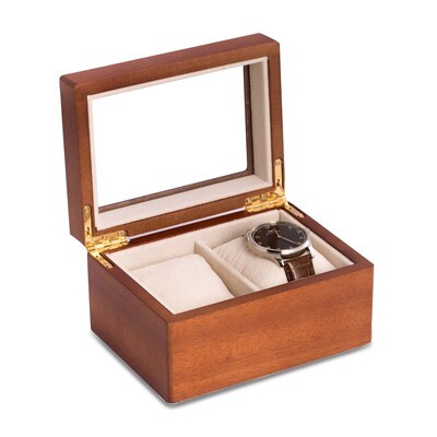Matte Cherry Finish Wood 2-Watch Case GM18313, MPN: GM18313, 797140566892