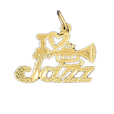 Dazzlers Jewelry I Love Jazz Pendant Necklace Charm Bracelet in Yellow, White or Rose Gold 10813, M…