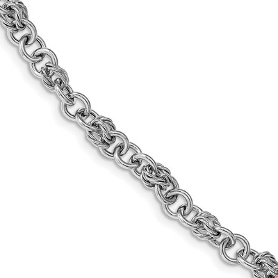 Leslie&#39;s Fancy Link Bracelet 14k Polished White Gold HB-LF1192W-7.5, MPN: LF1192W-7.5,