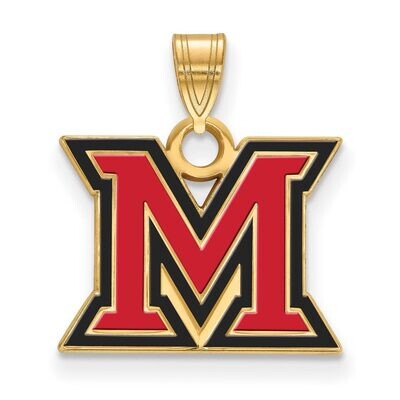Miami University Small Enamel Pendant Gold-plated Silver GP015MU, MPN: GP015MU, 886774918532