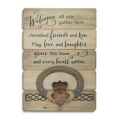 Claddagh Rustic with Resin Welcome Wall Decor GM24252, MPN: GM24252, 95177578223