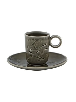 Bordallo Pinheiro Pinheiro Parody Coffee cup and saucer Grey 65028658, MPN: 65028658, 5600413622841