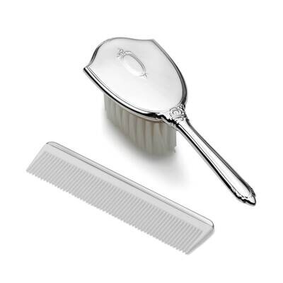Gift Boxed Shield Girls Comb and Brush Set Pewter GP8914, MPN: GP8914, 781642003542