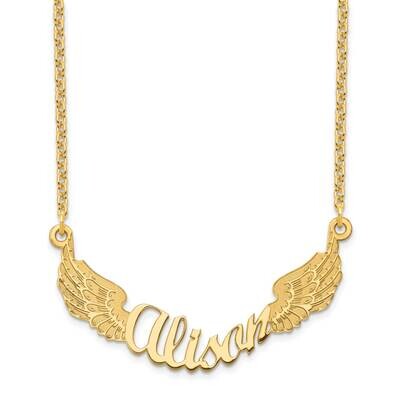 Angel Wings Nameplate Necklace 10k Gold 10XNA964Y, MPN: 10XNA964Y, 191101991004