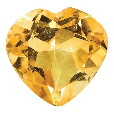 Citrine 8mm Heart Faceted AA Quality Gemstone CI-0800-HTF-AA, MPN: CI-0800-HTF-AA,