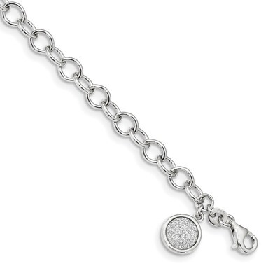 Glitter Enamel Circle Bracelet 7.5 Inch Sterling Silver Rhodium-plated QG4241-7.5, MPN: QG4241-7.5,…