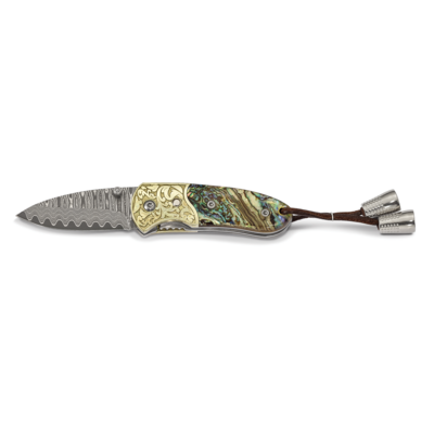 Genuine Abalone Shell Hand Knife Damascus Steel 256 Layer Folding Blade by Jere, MPN: KN86120, 1911…