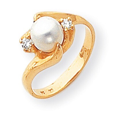 6mm Fresh Water Cultured Pearl Diamond Ring 14k Gold Y1932PL/A, MPN: Y1932PL/A, 191101548024