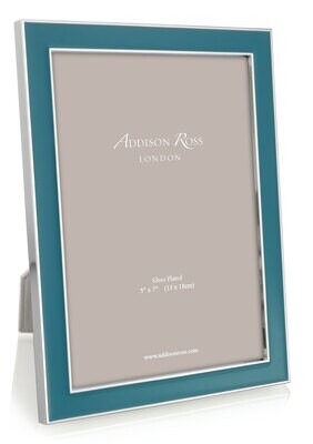 Addison Ross Teal Enamel Picture Frame 4 x 6 InchSilver-plated FR0966, MPN: FR0966, UPC/EAN: 502404…