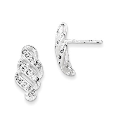 CZ Post Earrings Sterling Silver QE12294