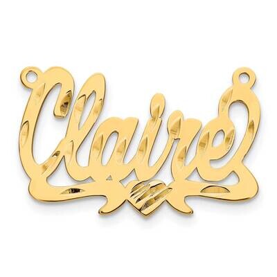 Diamond-Cut Heart Name Plate Sterling Silver Gold-plated XNA155GP, MPN: XNA155GP, 191101541636