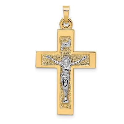 Solid Inri Crucifix Pendant 14k Two-Tone Gold Polished XR2040, MPN: XR2040,