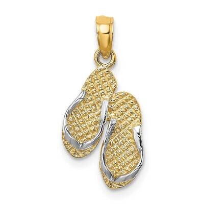 Sanibel Island Double Flip Fop Charm 14k Gold Rhodium K9123, MPN: K9123, 637218045884