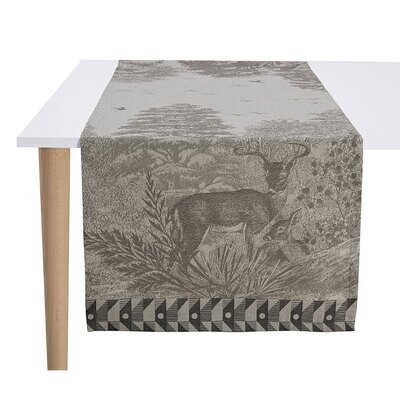 Le Jacquard Francais Runner Foret Enchantee Grey 100% Cotton 27138, MPN: 27138, 3660269271381