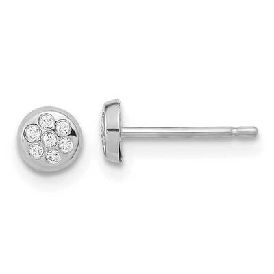 CZ Diamond Filled Circle Post Earrings 14k White Gold YE1952, MPN: YE1952, 191101799457