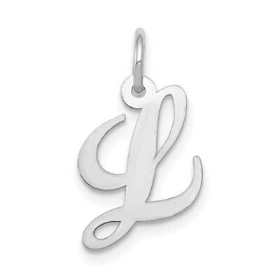 Fancy Script Initial L Charm 10k White Gold Small 10YC651L, MPN: 10YC651L,