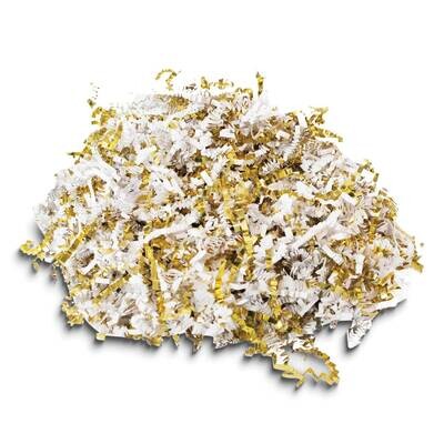 White and Gold Metallic Color Mixed Crinkle Cut Shredded Paper JT5109-WTGD, MPN: JT5109-WTGD,