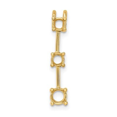 Round 3-Stone .25ct. Pendant Setting 14k Yellow Gold YG955, MPN: YG955,