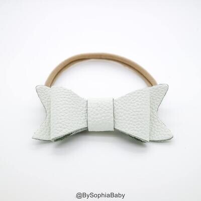 Baby Headband White Leather Bow Baby Leather Bow Headband Leather Bow Baby Leather Hair Bow 123, MP…