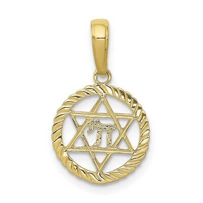 Star of David and Chi In Circle Pendant 10k Gold 10C4459, MPN: 10C4459,
