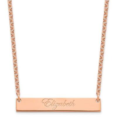 Medium Polished Edwardian Script Bar Necklace Sterling Silver Rose-plated XNA641RP, MPN: XNA641RP, …