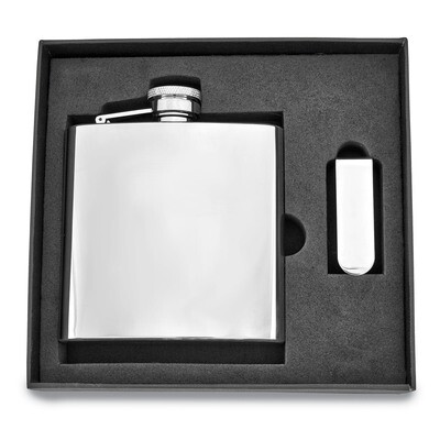 6 oz. Stainless Steel Flask and Money Clip Gift Set GM2714, MPN: GM2714, 788089084721
